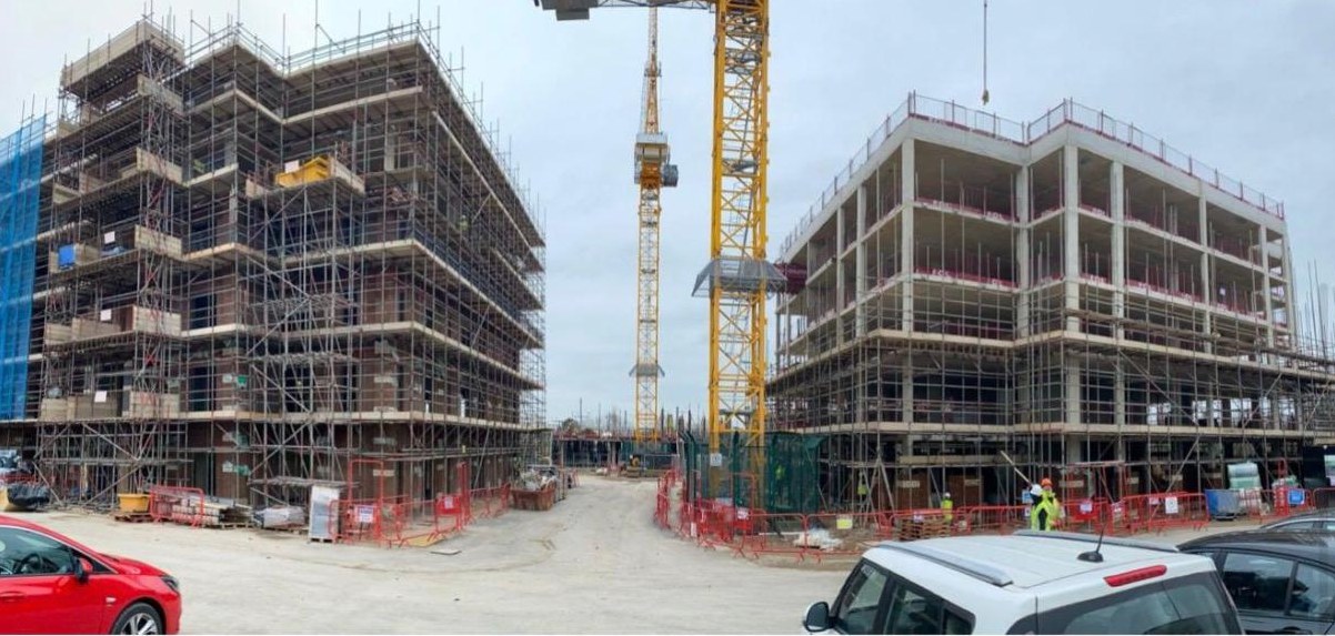 Creven House new-build development under construction at 40 Ealing Broadway, London