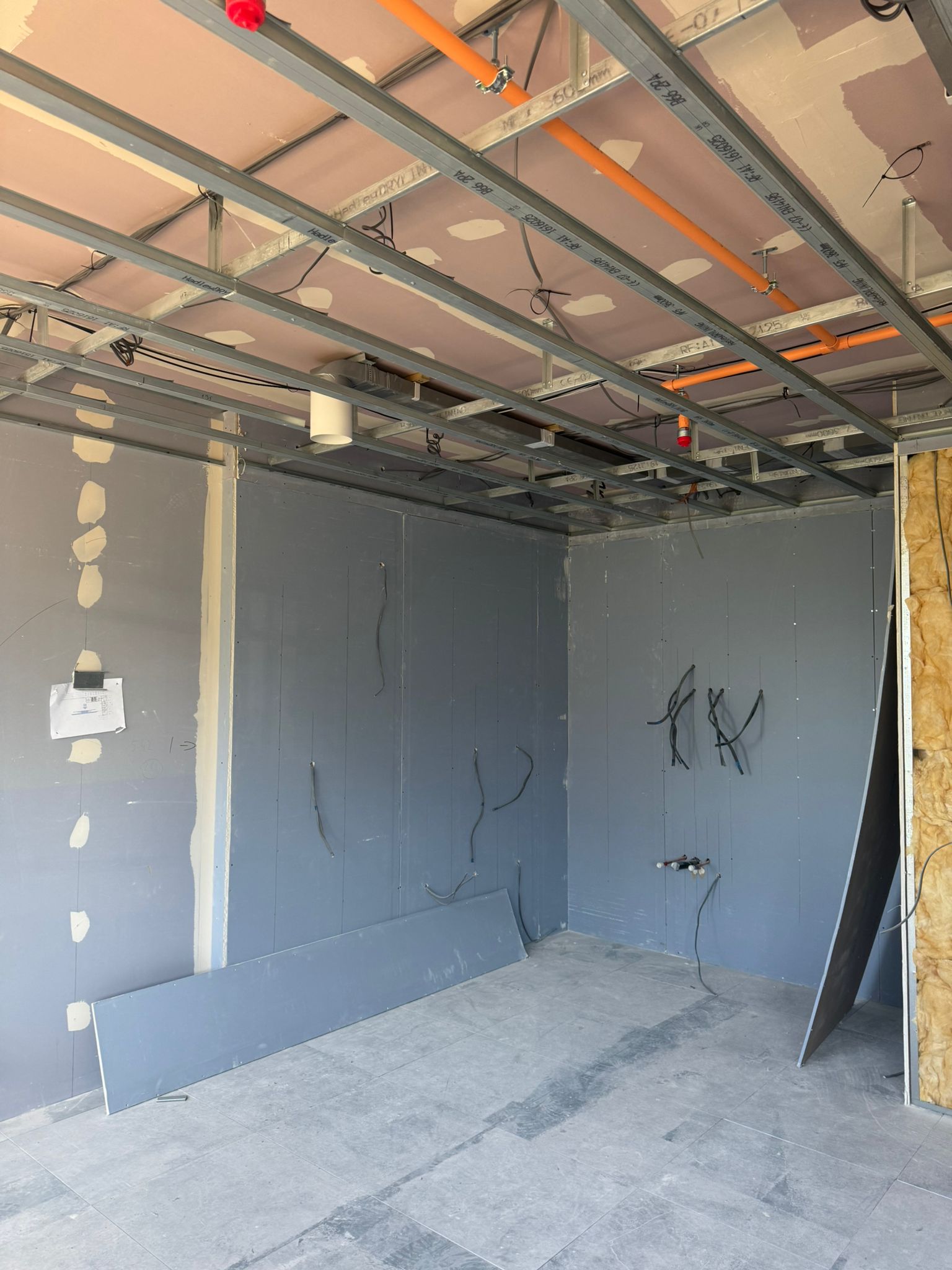 SFS partition wall framing ready for boarding
